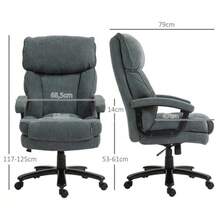 Large High Office Chair, 200 Kg Load Capacity, Sturdy Construction, Soft Upholstery, Grey - Grey - View 2
