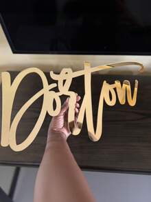Customized Mirror Acrylic Name Plate, Mirror Acrylic Name Plate, Multiple Font Options, Laser Cutting, Versatile Wall Decor, Perfect For Bedroom And Living Room, Personalized Elegant Laser Cut Shiny Label Gift, Birthday And Graduation Commemoration - Multicolor - View 3