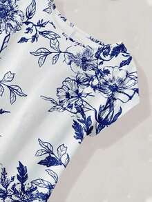 Camisa de mujer de cuello redondo minimalista casual, adecuada para el verano y para salir, blusas elegantes para mujer, casual - Multicolor 3 - Ver 3