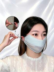 1件裝 UPF50+ 女用防曬面罩，透氣冰絲網布，可調節耳掛，防紫外線，輕量，黑色，適合戶外騎行、跑步、開車，時尚百搭 - 彩色 - 查看 10