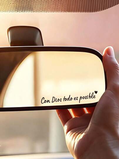 "Với Chúa, mọi điều đều có thể" - Câu nói truyền cảm hứng bằng tiếng Tây Ban Nha, dán gương chiếu hậu ô tô, decal tự dính chống thấm nước cho cửa sổ, máy tính xách tay, trang trí nhà cửa.
