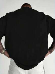 Herren T Shirt Sommer  Mode Basics Bequem Atmungsaktiv Freizeit Shirt Fashion Neu - 黑色 - 查看 3