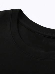 Simple And Versatile Design, Women's 100% Summer Casual T-Shirt With Round Neck, St. Patrick's Day Themed Print, Shamrock Print, Breathable T-Shirt For Spring/Summer/Autumn, Suitable For Casual Sports Outfits, Short Sleeve T-Shirt For Women, Cotton T-Shirt With Round Neck For Women. - 黑色 - 查看 3