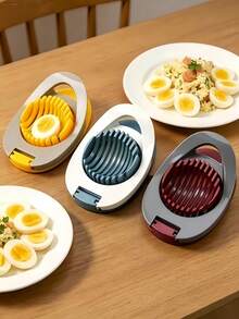 1 buah Pemotong Telur Stainless Steel - Alat Dapur Multifungsi Dapat Memotong Telur, Buah, dll dengan Sempurna - Pemotong Manual Tahan Lama Cocok untuk Rumah dan Restoran - MultiWarna - View 9
