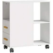 Soporte/mesa para impresora con estante ajustable, ruedas para fax y escáner, 60 x 30 x 65 cm, blanco - 1PC - Ver 9