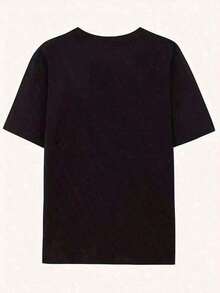 TopWo's SUMMER Oversized Cotton T-Shirt With  Print, Soft And Breathable, Comfortable And Fitted With A Crew Neck, Loose And Comfortable. Bestseller. - 黑色 - 查看 3