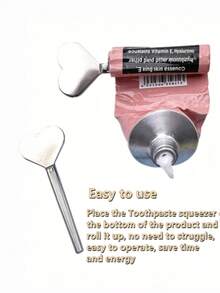 Toothpaste Squeezer - Heart-Shaped Tube Roller For Cosmetic, Oil, Cream & Paint Dispensing, Non-Electric Design, Durable & Easy To Use, Cosmetic Dispenser | Heartshaped Design | Nonelectric Squeezer, Toothpaste Tube Squeezer - Multicolor - View 11