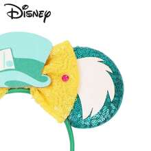 Disney 迪士尼亮片米老鼠耳朵发箍 - 黄色蝴蝶结礼帽设计，成人角色扮演及主题公园配饰 - 查看 5