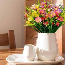 6PCS Artificial Plants Outdoor,Artificial Flowers UV Resistant Fake Flowers,Fake Plastic Faux Flowers For Porch Window Box Home Garden Decor - Color Mixing - View 1