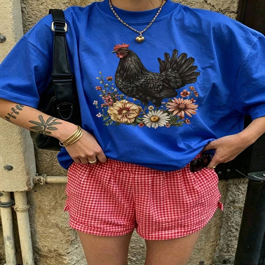 Heartfelt Daily Casual Graphic T-Shirt 100% Cotton Oversized Soft Breathable Casual Crewneck Short Sleeve Top Vintage Aesthetic Cute Retro Vibe For Casual Wearers Fashion Lovers Daily Outfit Enthusiasts Gift Givers
