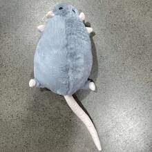 Nuevo Juguete de Peluche de Rata con Ramas de Flores, 35/50/90cm, Figura de Animal Gigante Suave, Simulación de Ratón Grande, Almohada, Regalo de Cumpleaños - Gris 50 cm - Ver 2