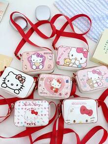 SANRIO Túi công chúa hoạt hình Hello Kitty thời trang, ví đựng tiền xu chống thấm nước bằng da PU - Túi đựng mỹ phẩm nữ có dây đeo vai nhẹ, có thể điều chỉnh, chất liệu polyester bền chắc, ví chống trộm dễ thương, phù hợp sử dụng hàng ngày/du lịch - Quà tặng Ngày Valentine và Quà tặng đặc biệt Ngày Phụ nữ - Quà tặng tựu trường. Túi đeo vai hoạt hình dễ thương, túi đeo chéo chống thấm nước, túi xách hoạt hình thời trang, quà tặng sinh nhật, thiết kế dễ thương ngọt ngào, quà tặng sinh nhật, quà tặng tiệc tùng, quà tặng Halloween, quà tặng Phục sinh, quà tặng Giáng sinh. - Nhiều màu - Xem 1