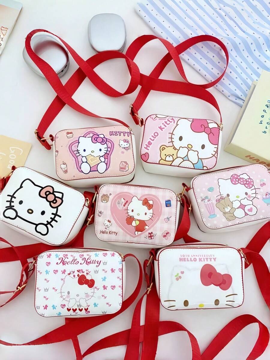 SANRIO Túi công chúa hoạt hình Hello Kitty thời trang, ví đựng tiền xu chống thấm nước bằng da PU - Túi đựng mỹ phẩm nữ có dây đeo vai nhẹ, có thể điều chỉnh, chất liệu polyester bền chắc, ví chống trộm dễ thương, phù hợp sử dụng hàng ngày/du lịch - Quà tặng Ngày Valentine và Quà tặng đặc biệt Ngày Phụ nữ - Quà tặng tựu trường. Túi đeo vai hoạt hình dễ thương, túi đeo chéo chống thấm nước, túi xách hoạt hình thời trang, quà tặng sinh nhật, thiết kế dễ thương ngọt ngào, quà tặng sinh nhật, quà tặng tiệc tùng, quà tặng Halloween, quà tặng Phục sinh, quà tặng Giáng sinh. - Nhiều màu - Xem 1