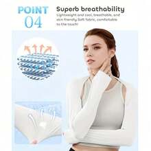 1pc/2pcs Cooling Arm Sleeves Set, Full Arm & Shoulder Coverage, Premium Breathable Fabric, Exquisite Craftsmanship Essential - Multicolor - View 4