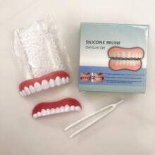 Carillas dentales blancas ajustables y cómodas, carillas decorativas para dientes superiores e inferiores, crean una sonrisa blanca profesional, regalo atento para los padres - Ver 7