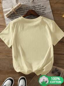 Women's Classic Christian Short-Sleeved T-Shirt With "Bible" "REDEEMED" "EPHESIANS 43" Letter Print. 18cm. New, Round Neck, Fashionable, Breathable, Casual, Versatile, All-Purpose, Can Be Casually Combined For Various Leisure And Entertainment Places And Scenes. - 杏 - 查看 2
