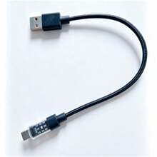 240W Type-C Fast Charging Data Cable, USB Nylon Braided LED Illuminated - Black - View 6