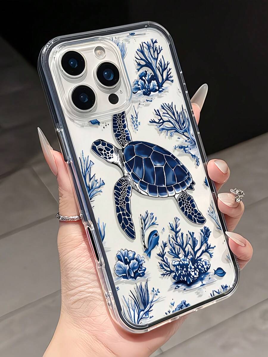 Turtle 1入 黑色極簡全包覆 TPU 防震手機殼 適用於 iPhone 17, 16, 15, 14, 13, 12, 11 Pro Max, Air - 彩色 - 查看 1
