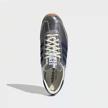 Adidas 亮澤感薄底T頭鞋SL72 OG三葉草女子運動休閒鞋 - 銀色/寶藍色 - 查看 4