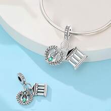 1pc S925 Sterling Silver Travel Landmark Pendant Bead, Multi-Country Architecture, Suitcase, Camel Carousel Colorful Enamel Rhinestone Style, Recreating Characteristic Scenery Of Various Countries, Comes With Gift Box, Suitable For Bracelet Necklace, Ideal For Handmade DIY Beading And Travel Souvenir Gift - Multicolor - View 11