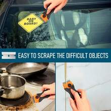 Car Glass Cleaning Scraper - Suitable For Car Window Stickers And Oven/Stove, With Metal And Plastic Blades - A - View 8