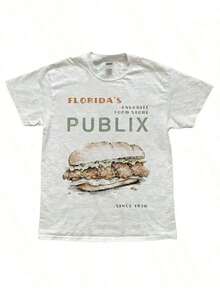 Impala Camiseta de Algodón con Estampado Gráfico de Talla Grande, Camiseta Cozy Publix, Camiseta Estilo Vintage Pub Sub, Para Fans de Publix Sub, Tienda de Comestibles Favorita de Florida, Supermercado de Florida, Ropa de Hombre, Camiseta Interior, Ropa Urbana, Camiseta Y2K, Tallas Grandes para Hombre de la S a la 5XL, Camiseta de Verano - Negro - Ver 4