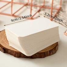 100/200pcs Unique Textured Blank Cards, Perfect For DIY Kraft Paper Postcards, Doodles, Bookmarks, Notes And Study Cards. Suitable For Invitations, Gifts And Handicrafts. Light Brown With White Rounded Corners - Multicolor - View 5