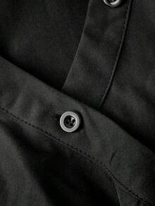 MOD Vestido negro de manga larga para mujer, ropa de negocios para mujer - Negro - Ver 3