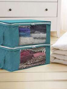 Foldable Clothes Storage Bags, Suitable For Home Organization, Clothing, Bedding, Sweaters, Bedroom, Pillows, And Wardrobe Storage And Organization - Dark Blue - View 4