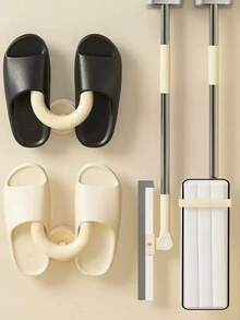 3pcs No Drill Bathroom Shoe Rack Adhesive Hooks System, Easy To Install And Organize, Durable Drainage Shoe Storage Hooks For Boots, Slippers, Sandals Wall Mounted Rack, Quick Installation, Sturdy Adhesion, Space Saving, Modern Minimalist Style, Suitable For Busy Households Tidy And Convenient Shoe Storage, 1 Set - Multicolor - View 8