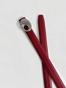 1 pièce Ceinture de mode pour femme avec décoration métallique, convient pour les pantalons - Rouge - Voir 6