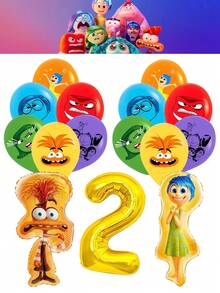 Disney 迪士尼生日主题气球套装，包含大型金色数字铝箔气球、色彩鲜艳的卡通人物乳胶气球以及“焦虑”和“喜悦”造型的铝箔气球。采用耐用且易于充气的材料制成，这套完整的气球套装可为主题生日派对、照相亭和庆祝活动增添趣味和沉浸式体验。 - 多款 - 查看 9