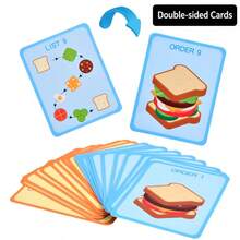 Children's Wooden Hamburger And Sandwich Sorting Stacking Toy, Simulated Food Matching Game, Helps Develop Hand-Eye Coordination And Problem-Solving Skills - Multicolor - View 8