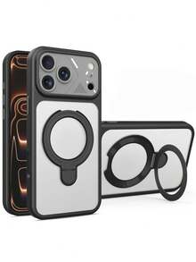 1 chiếc ốp lưng điện thoại cao cấp trong mờ có vòng từ tính, tương thích với iPhone 17 Pro Max Air 16 15 14 13 12 11 Pro Max Plus, chất liệu PC cứng. - màu đen - Xem 2