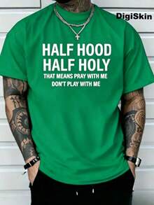 You Play With Me And Pray Together.Printed T-Shirt, 1 Piece,% Cotton, Casual Men's T-Shirt In Season, T-Shirt With Round Neck And Cotton Short Sleeve, Christmas Gift.2025 - 綠色 - 查看 1