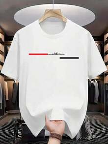 Soft Soft Men's Crew Neck Short Sleeve T-Shirt. Casual Style With Modern And Comfortable Prints. For Men And Women, Couple Style, Short Sleeve T-Shirt With  Pattern Print - 白色 2 - 查看 1