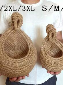 1pc Bohemian Style Woven Hanging Basket, Creative Teardrop Shape, Suitable For Storing Vegetables, Fruits, Kitchen Storage, Home Decor, Room Decor, Wall Decor, Gift, Birthday/Graduation Present, Kitchen Decor - Multicolor - View 5