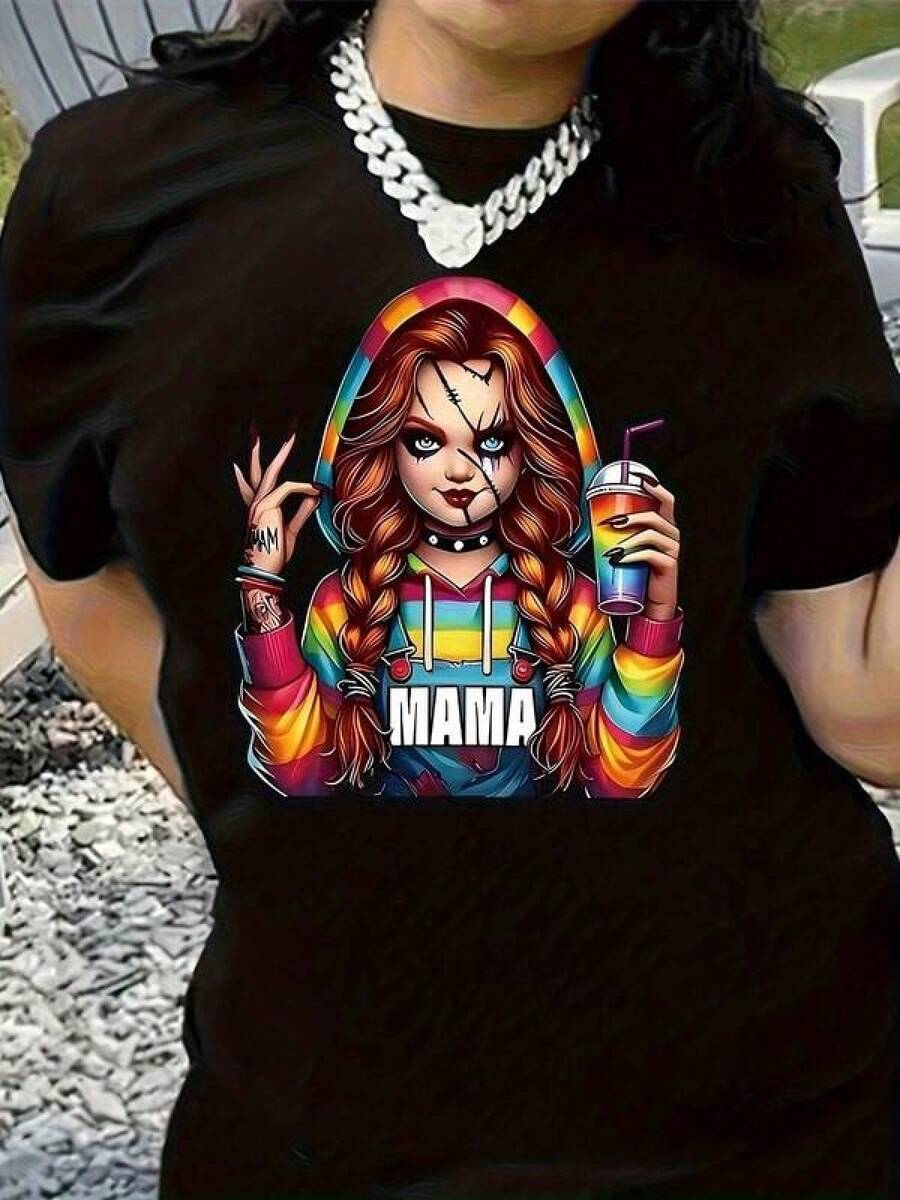 1 Piece T-Shirt 180g 100% Cotton Unisex Loose Fit. 1 Piece T-Shirt 180g 100% Cotton Unisex Loose Fit. Unique Casual Mom T-Shirt With Vibrant Design, Colorful And Fun Rainbow Sweatshirt, Clothing For Modern Mothers, Available In Various Sizes, T-Shirt, Popular Search. Comfortable And Versatile For School, Work, Outings And Casual Events. - 黑色 - 查看 1
