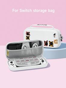 新款 2 (2025) 配件 - 1 个可爱猫耳造型收纳包/保护套，兼容 Switch OLED/Switch NS 扩展电池版，可容纳 10 张游戏卡，便携式旅行收纳包，带充电器/数据线收纳功能，防震抗压 - 多色 - 查看 23