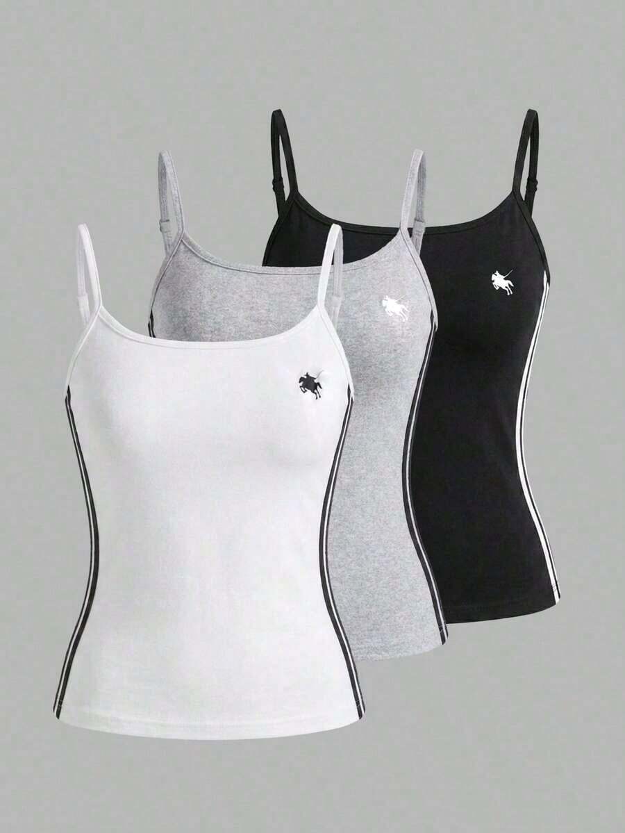 Chaleco de tirantes bordado casual y multicolor para mujer en verano - Multicolor 2 - Ver 1