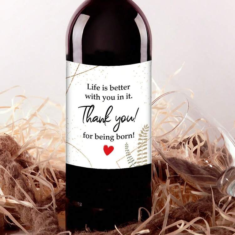 12pcs Paper Father's Day Wine Bottle Labels, Self-Adhesive Wine Bottle Stickers, Waterproof Labels, Party Gift Tags - View 4