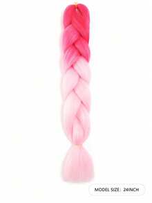 3pcs/Set 24-Inch Ombre Pink Synthetic Braiding Hair Extensions, Cocok Untuk Box Braids, Gaya Rambut Liburan Dan DIY, Ekstensi Rambut Kepang Lembut Dan Halus Untuk Wanita - MultiWarna - View 7