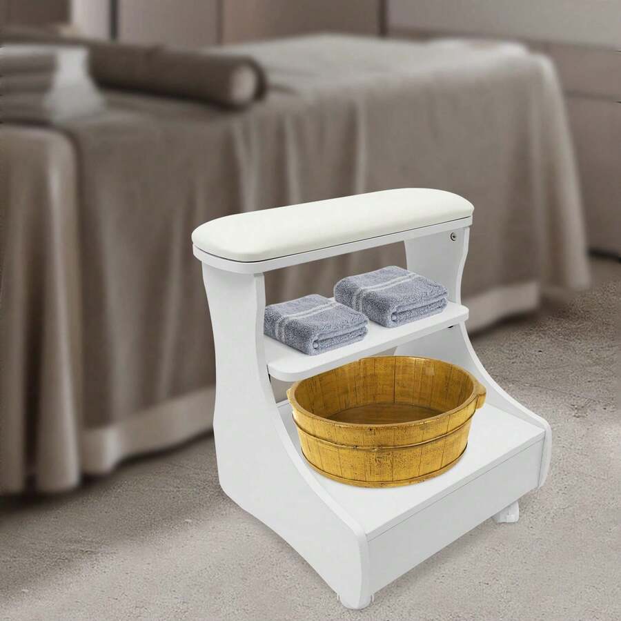 Modern Foot Rest Pedicure Manicure Funiture, Trolley For Foot Bath, Footbath Stool With Wheels - Multicolor - View 1