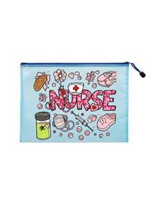 1 chiếc túi đi biển thời trang chống thấm nước chủ đề y tá với chữ "NURSE" và hình in y tế dễ thương, bán chạy nhất trong dòng túi đựng mỹ phẩm PVC, túi đựng mỹ phẩm trong suốt dung tích lớn với khóa kéo nylon - nhẹ, túi lưới chống thấm nước có khóa kéo. - Nhiều màu - Xem 13