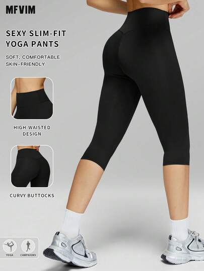  Quần Capri Yoga MFVIM chất liệu mềm mại, cạp cao, nhanh khô, dáng ôm, thích hợp cho chạy bộ, hoạt động ngoài trời, tập thể dục, đi làm, chạy bộ, đạp xe, yoga, pilates, tập gym dành cho nữ.