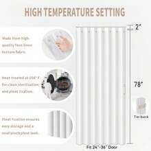 Accordion Style Non-Magnetic Folding Door Curtains DoorwaysCloset, Room Divider Pleated Drapes With Hooks Interior Living RoomBedroomOpen Closet, White, W39x L78 Inches, 1 Panel - Rộng 39" x Dài 78" (Gói 1) + Trắng - Xem 2