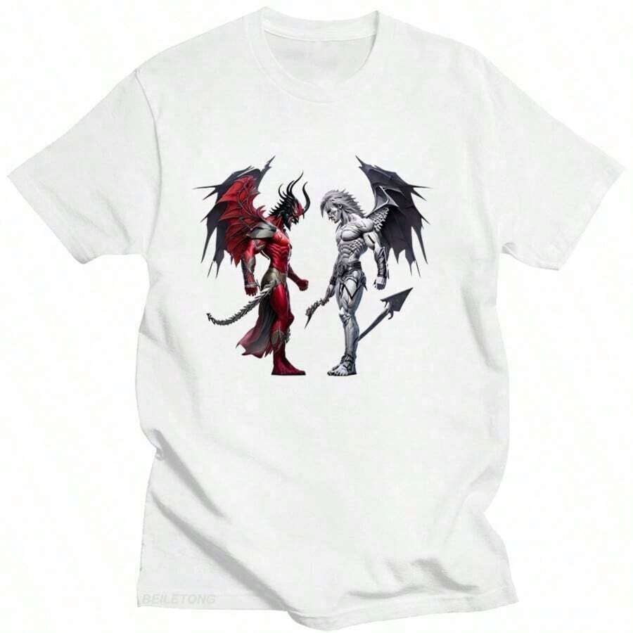 Camiseta de Verano con Estampado de Anime Chiikawas, Estilo Vintage Japonés, de Algodón Puro, Camiseta de Moda de Manga Corta para Hombre |   Diseño exquisito |   Suelto y cómodo |   Fácil de combinar | - Blanco 2 - Ver 1