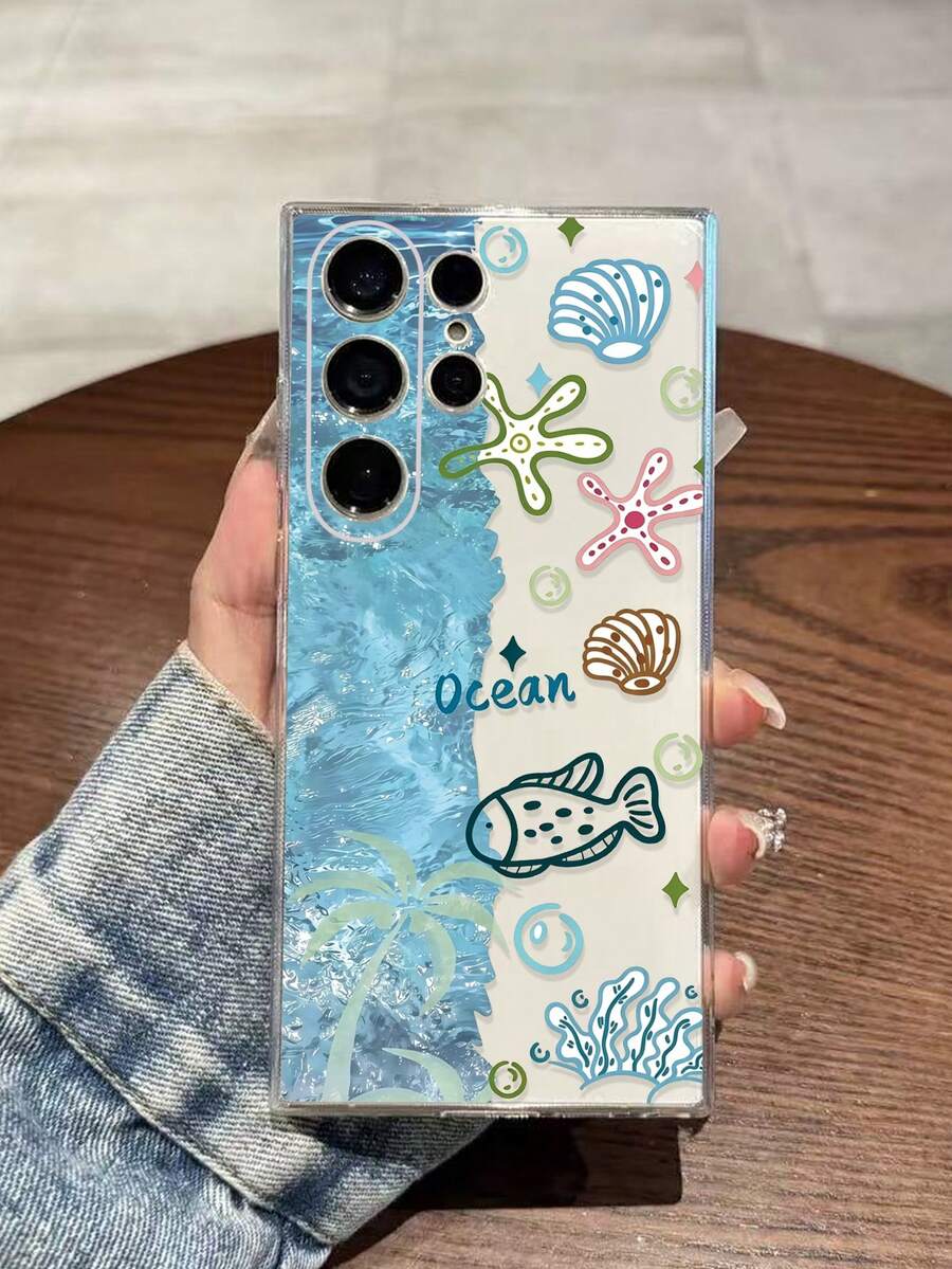 Capa de Telefone Protetora Transparente Colorida com Estampa de Peixe da Moda Oceânica, Compatível com Samsung Galaxy A07/A17/A27/A37/A57/S26/S26 PLUS/S26 Ultra, S25/S25 PLUS/S25 Ultra, A16/A36/A26/A56/A50/A12/A32/A52/A72/A51/A21S/A13/A14, S24/S24 PLUS/S24 Ultra, S20/S23/S22, A53/S20 FE/S21, 11/12 Pro/12/12X/13 Pro/14 Pro/15 Pro/X3 Pro, 10/9/Note 9/12C/Note 11 Pro/Note 8 Pro/9C/9A, Capa de Telefone à Prova de Choque - Multicolorido - Visão 1