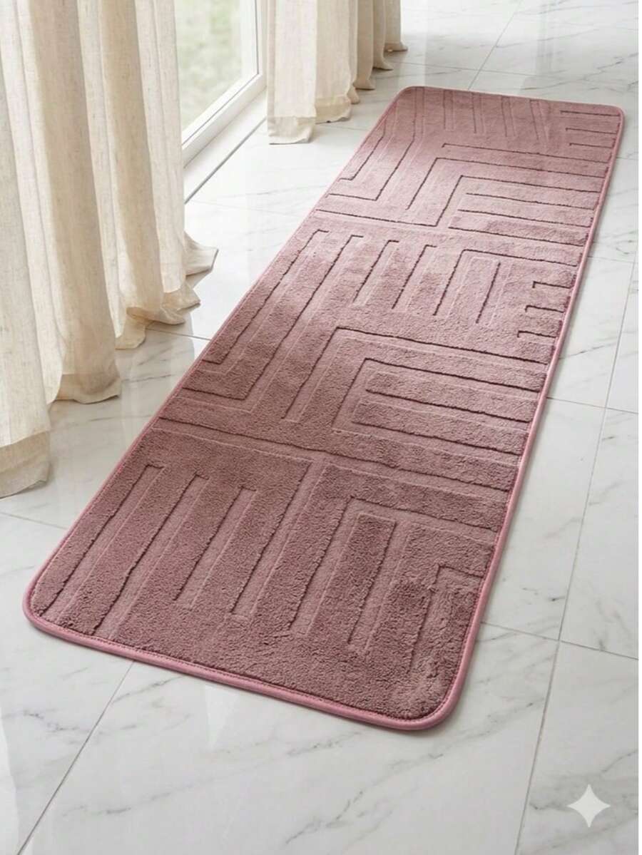 Luxury Runner Rug 2.00m X 60cm – Geometric Design With Reinforced Bias Binding. Beautiful And Non-Slip. - rose - 查看 1