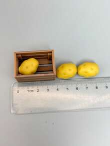 Dollhouse Miniature Realistic Potato And Basket, Non-Wooden Wicker Basket, Mini Potatoes, Small Decor For Kitchen And Tabletop, Photography Props - Multicolor - View 8